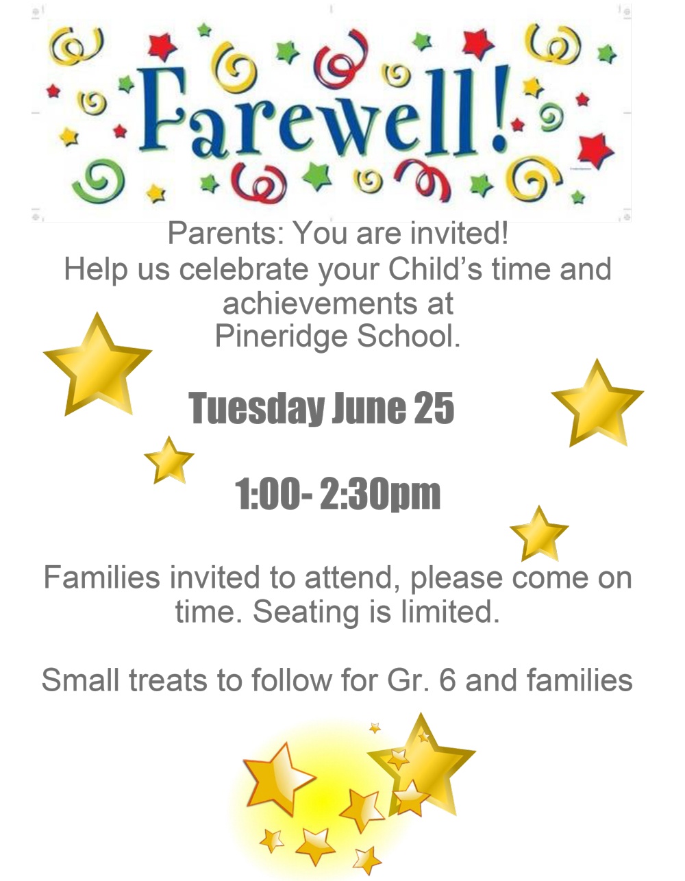 Farewell Invitation June 25